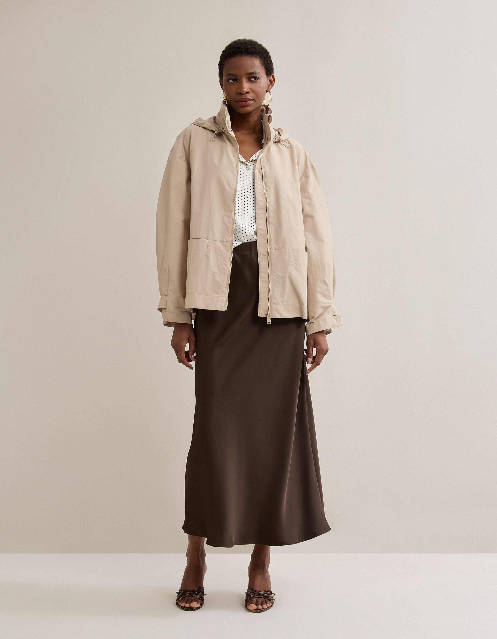 Comprar Online Parka Curta, Mulher, Bege