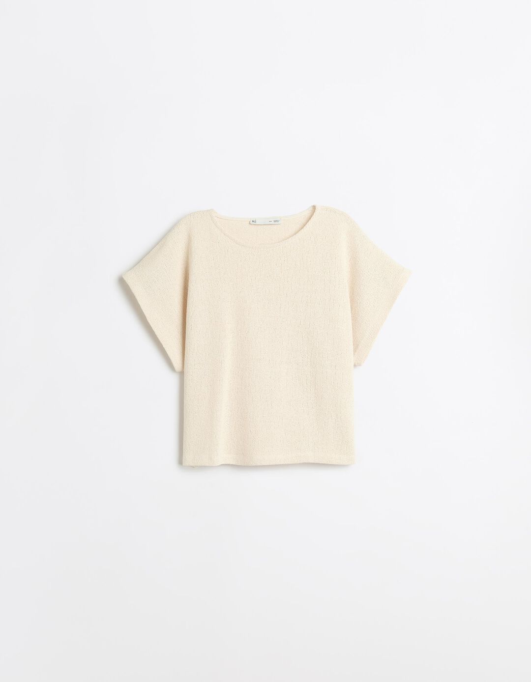T-shirt Em Malha R&uacute;stica, Mulher, Bege Claro