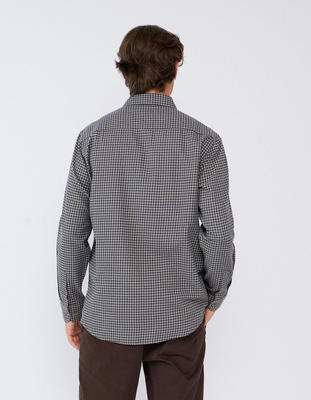 Camisa Slim Com Padr&atilde;o, Homem, Verde Escuro