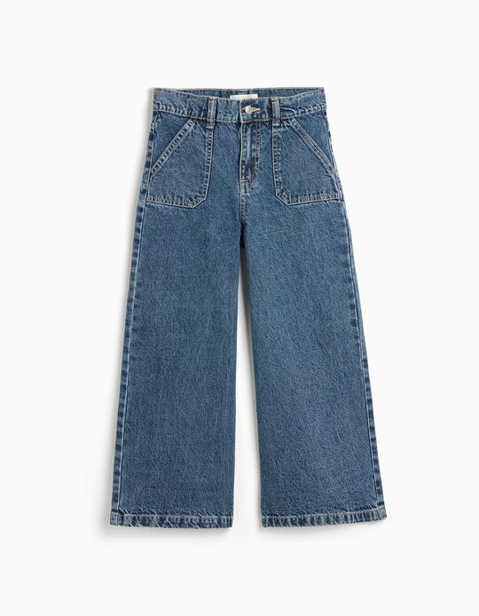 Comprar Online Calças de Ganga Culotte, Menina, Azul