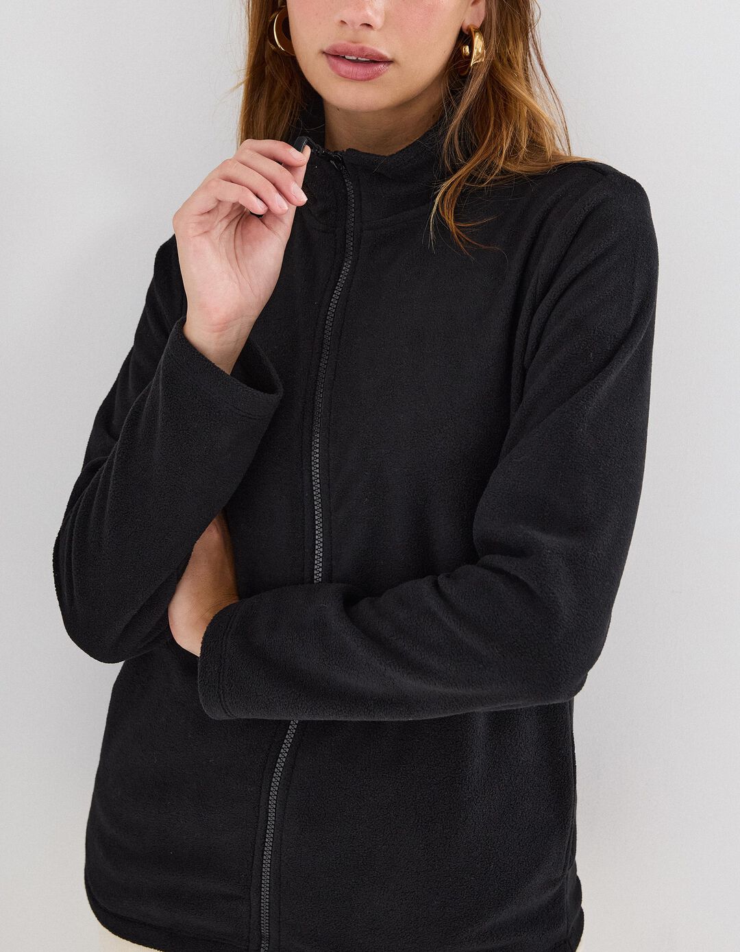 Casaco Polar, Mulher, Preto