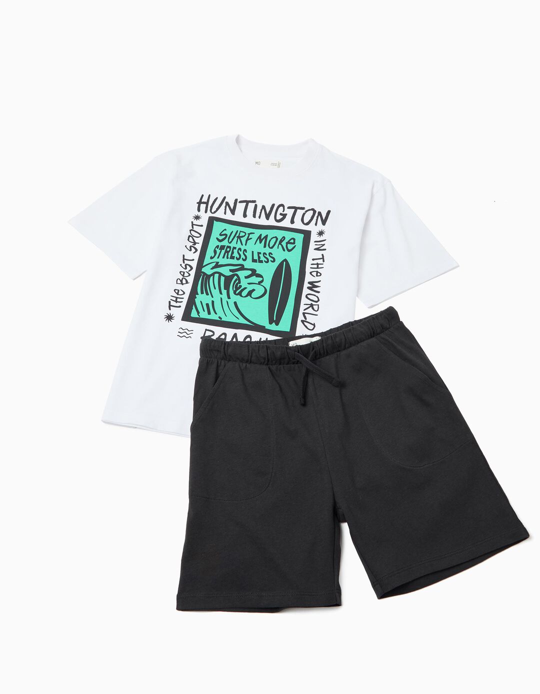 Conjunto T-shirt e Cal&ccedil;&otilde;es, Menino, Preto