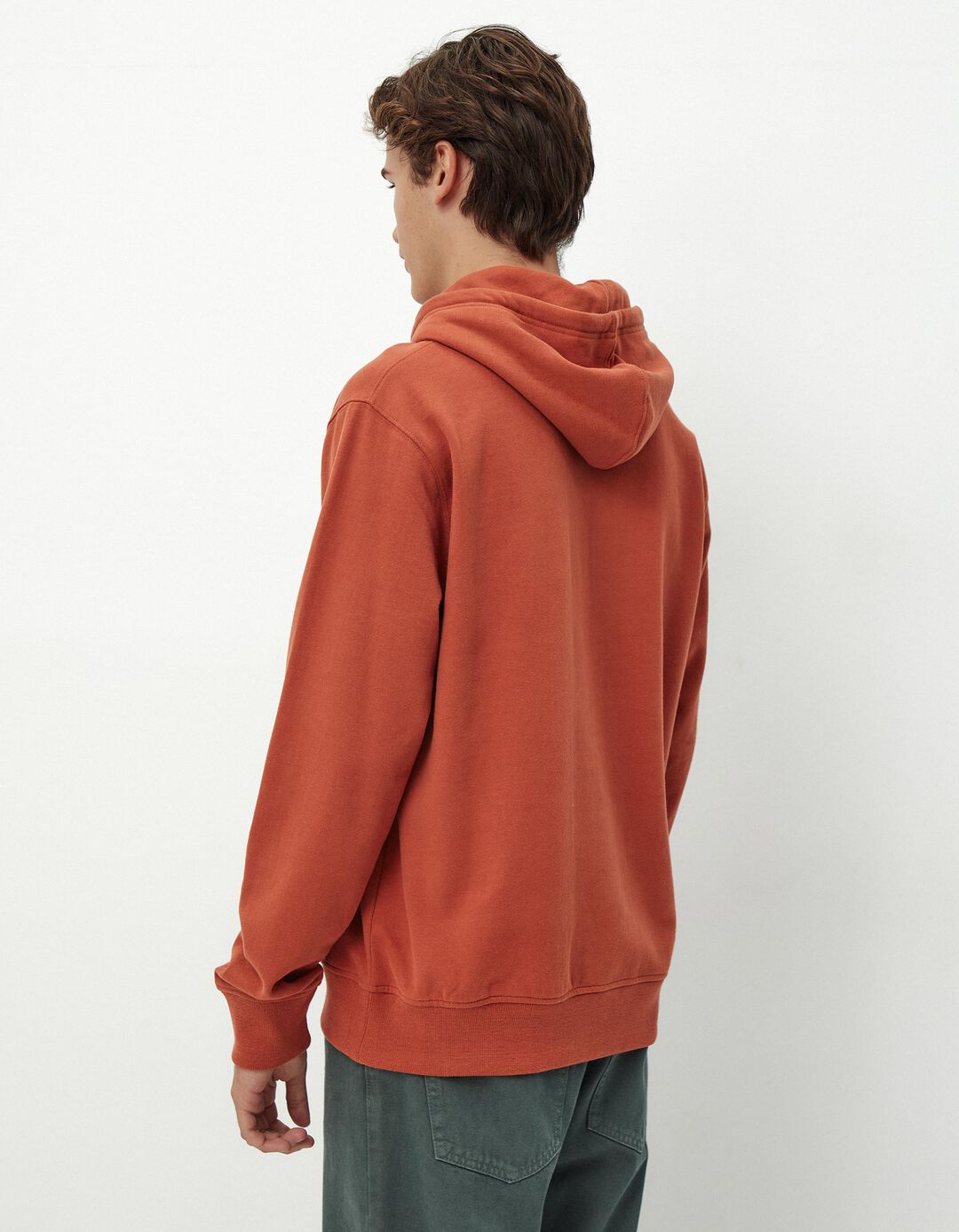 Sweatshirt de Felpa Capuz, Homem, Laranja