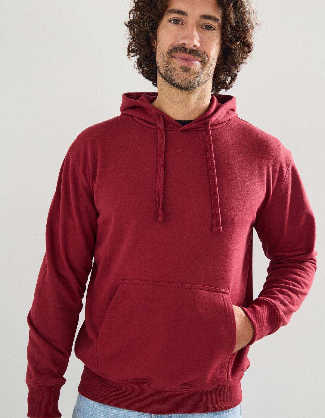 Sweatshirt com Capuz, Homem, Vermelho 