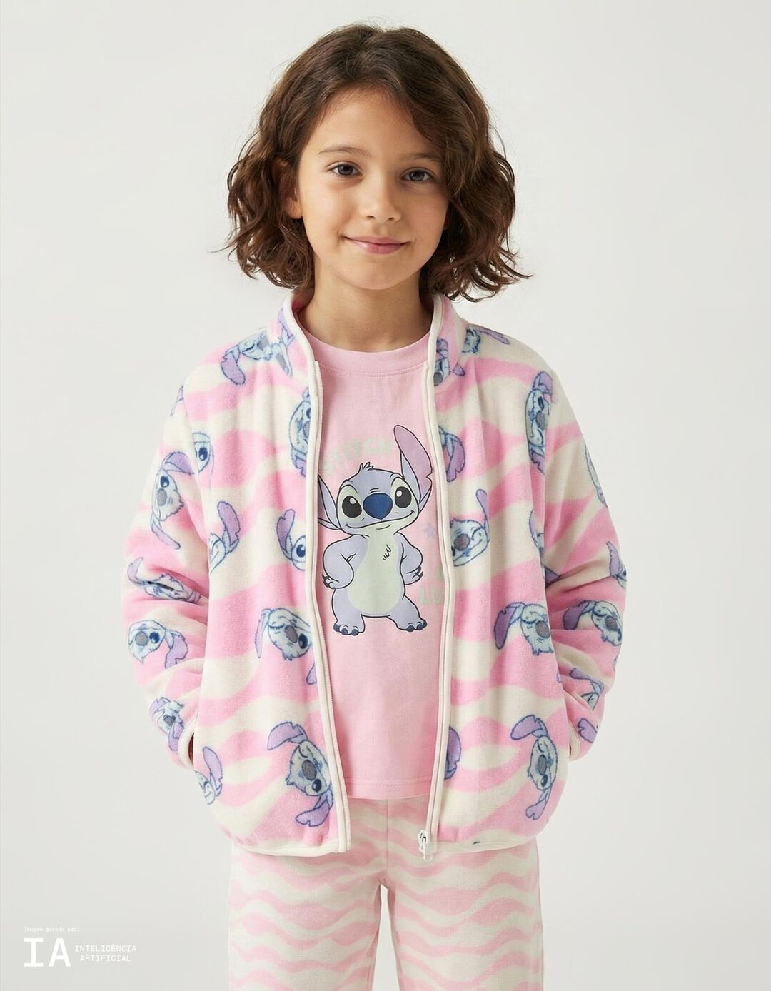 Casaco Polar 'Stitch' &copy;Disney, Menina, Rosa
