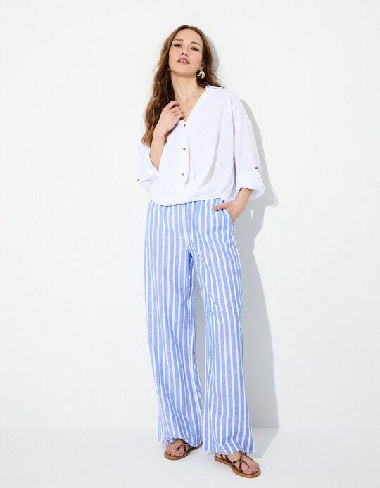 Comprar Online Blusa com Linho, Mulher, Branco 