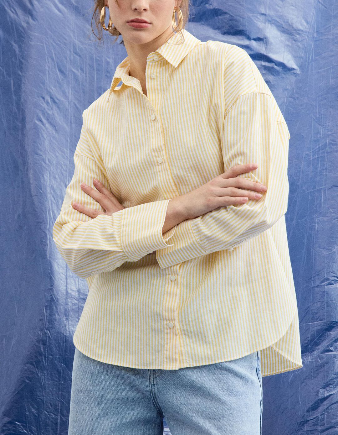 Camisa Oxford, Mulher, Amarelo Claro