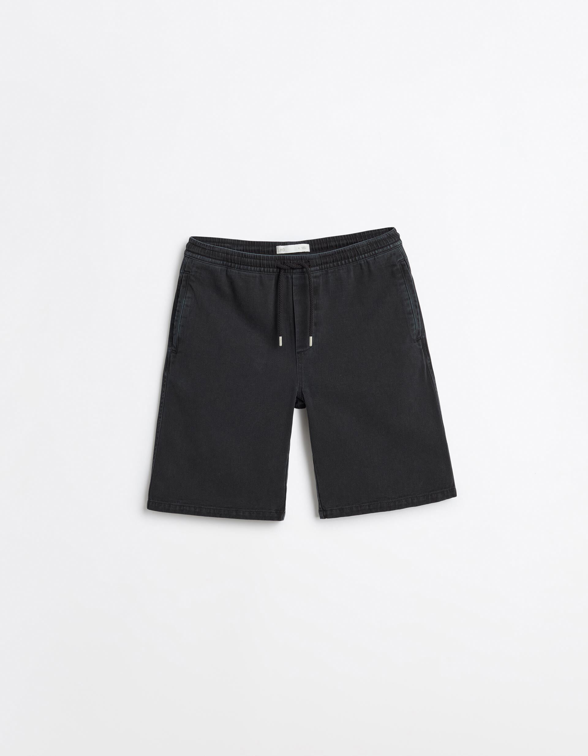 Comprar Online Cal&ccedil;&otilde;es Bermuda De Sarja, Homem, Preto