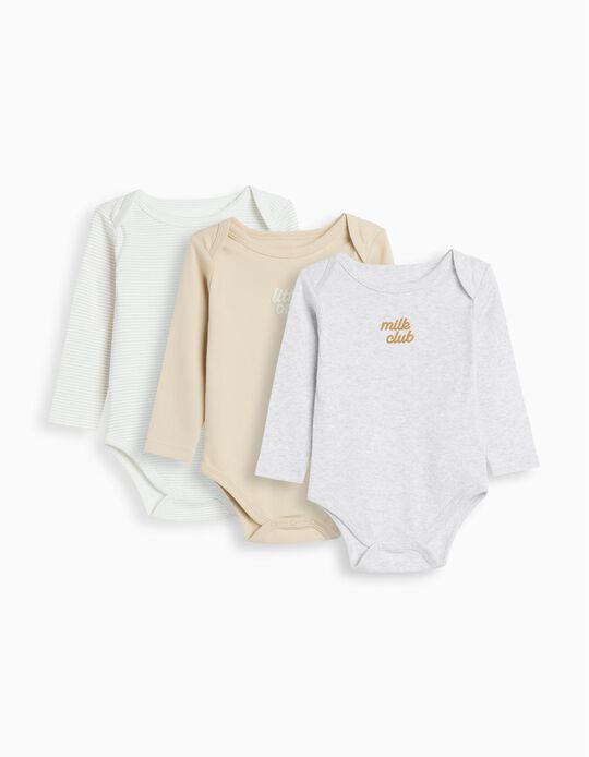 Comprar Online Pack 3 Bodies de Manga Comprida, Menino, Multicor