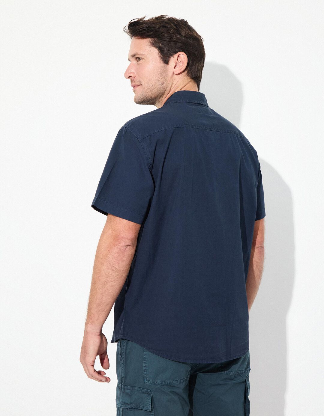 Camisa Manga Curta, Homem, Azul Escuro
