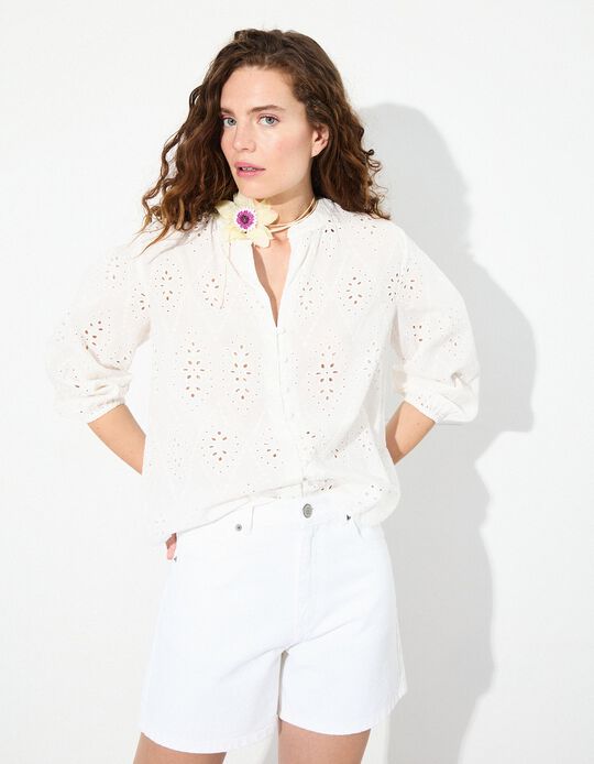 Comprar Online Blusa Bordada, Mulher, Branco