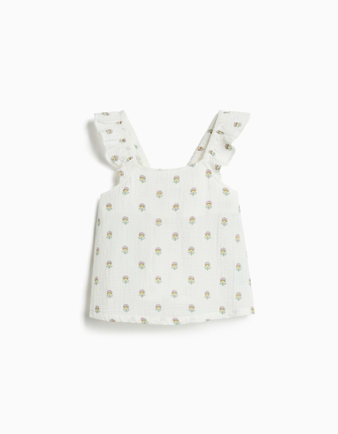 Top De Folhos, Menina, Branco
