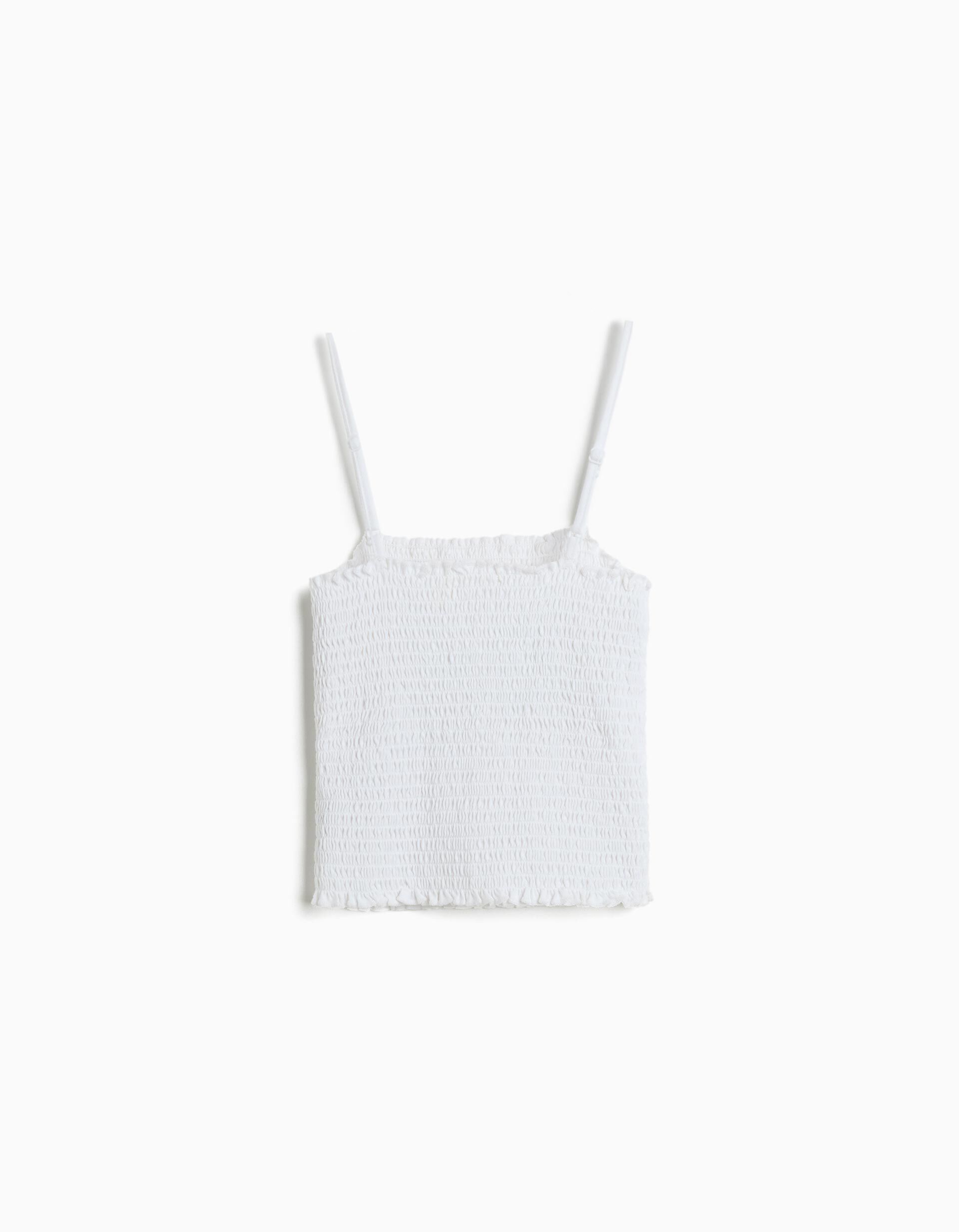 Comprar Online Top Franzido Smock, Menina, Branco