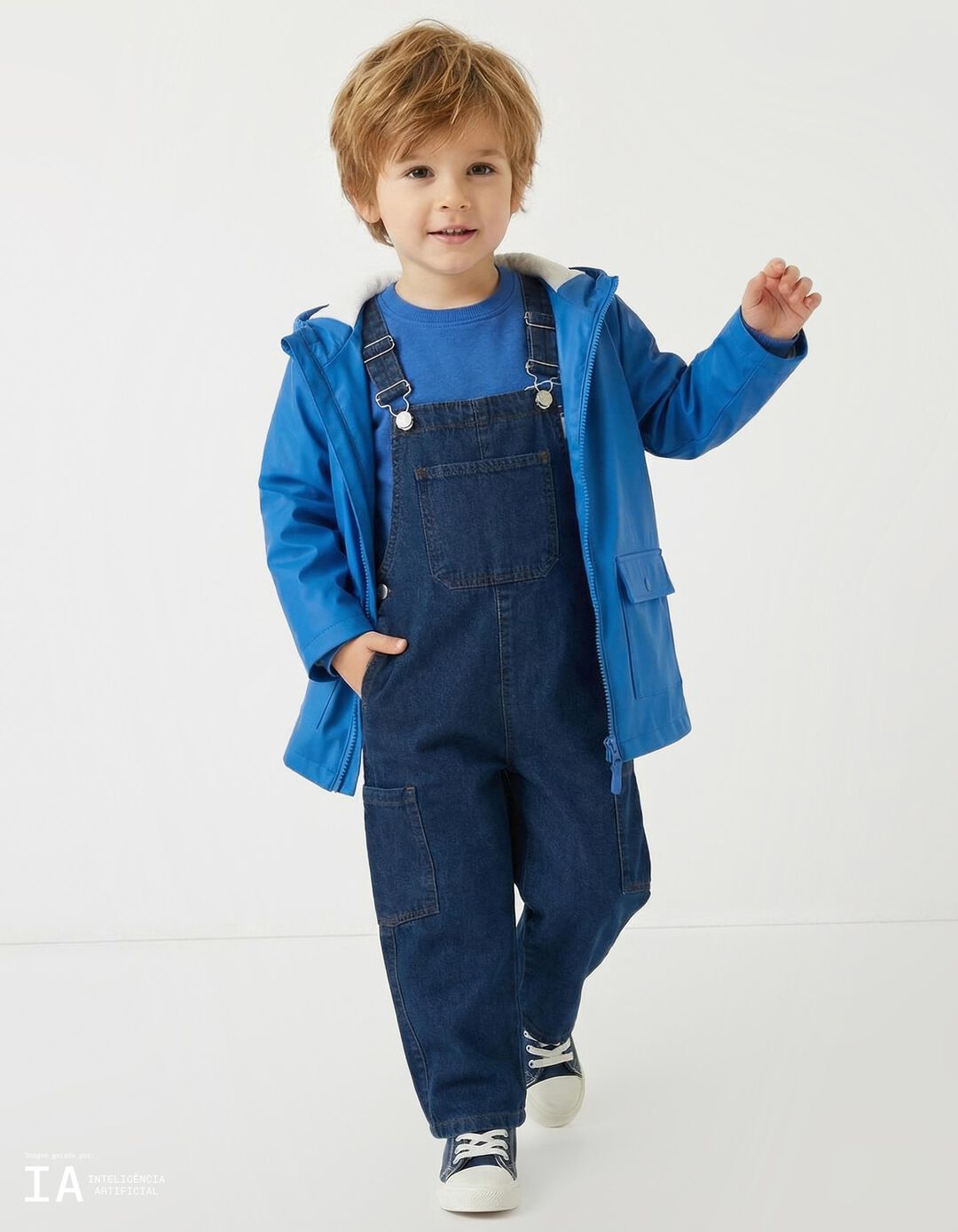 Parka com Capuz, Menino, Azul