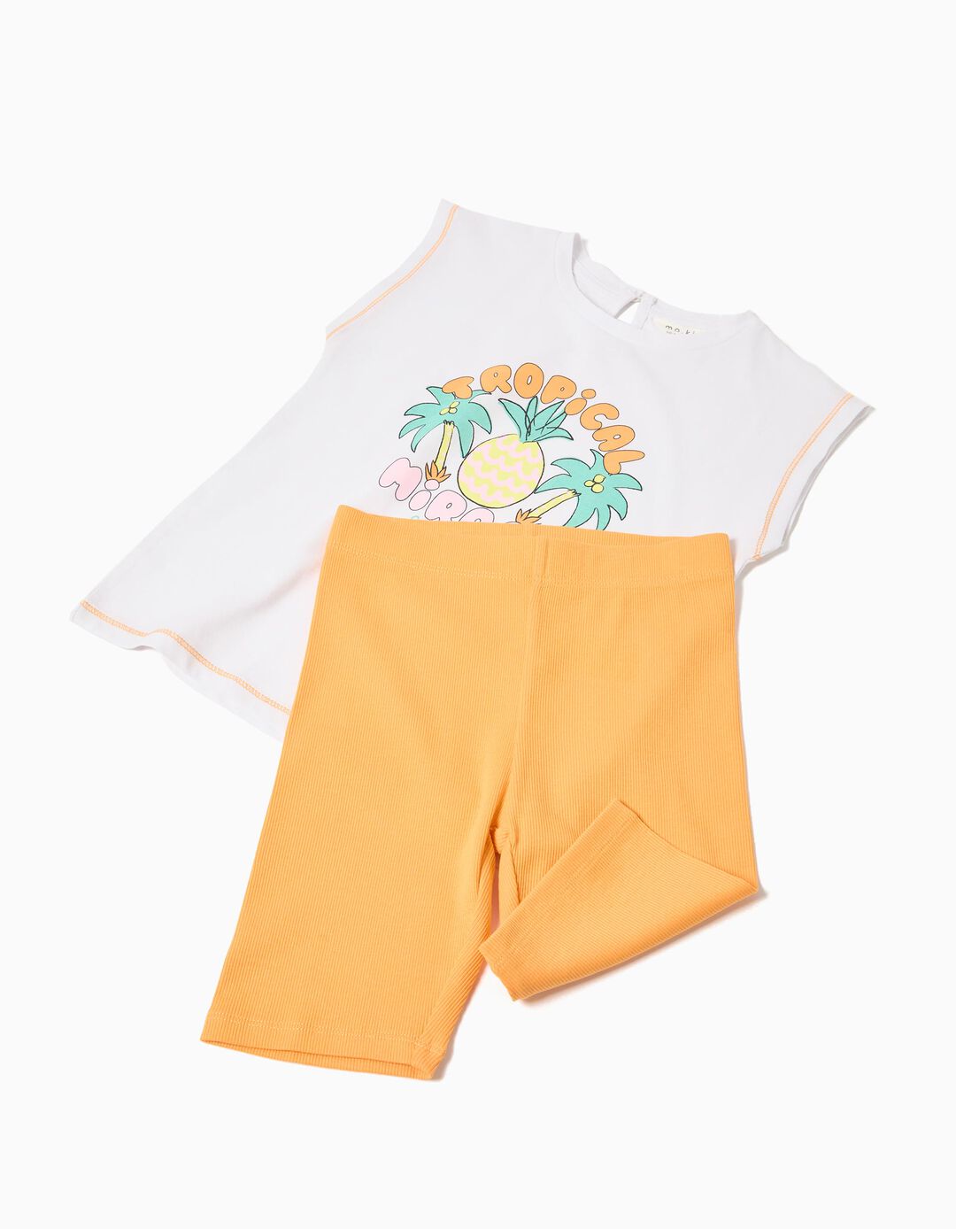 Conjunto T-shirt e Leggings, Menina, Laranja Claro
