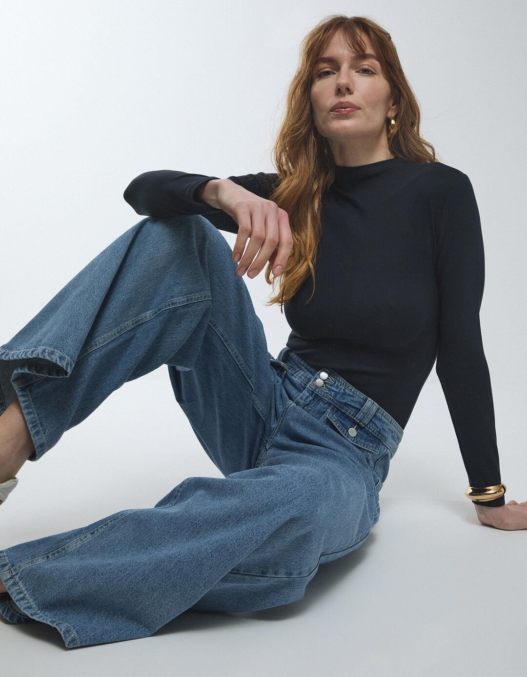 Body de Manga Comprida, Mulher, Azul Escuro