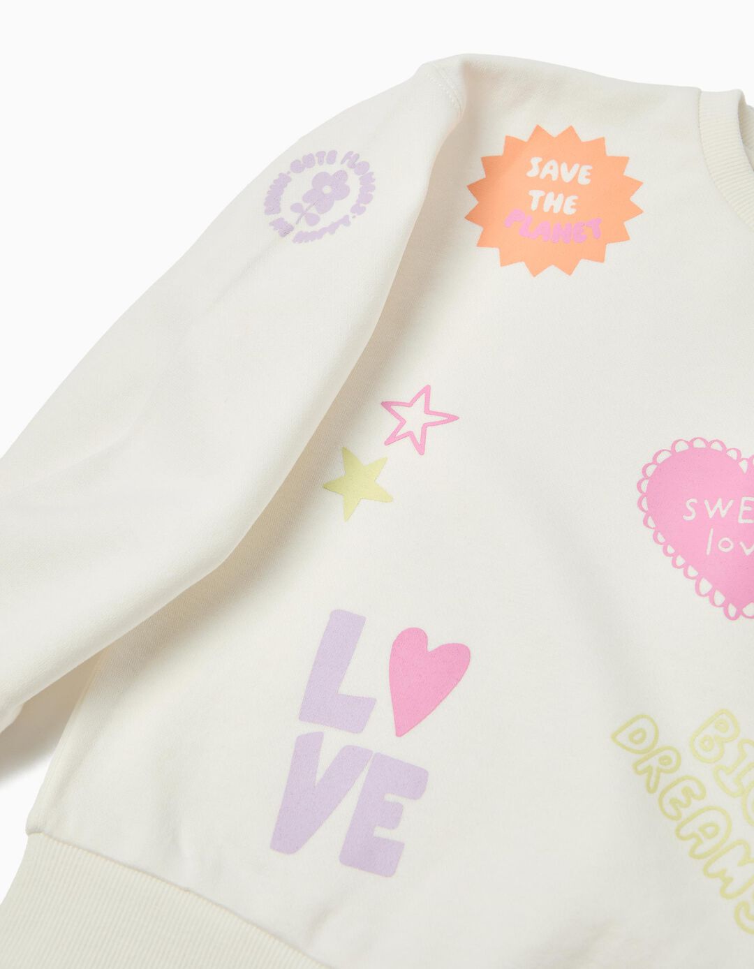 Sweatshirt de Felpa, Menina, Branco