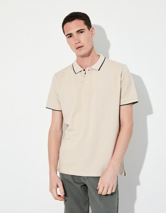 Comprar Online Polo Piquet Manga Curta, Homem, Bege