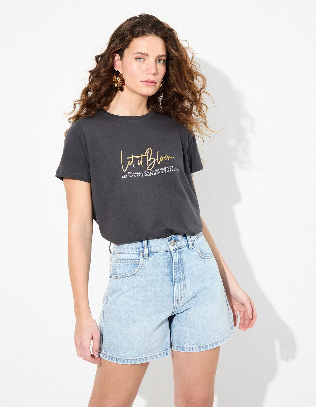 T-shirt, Mulher, Cinzento Escuro 