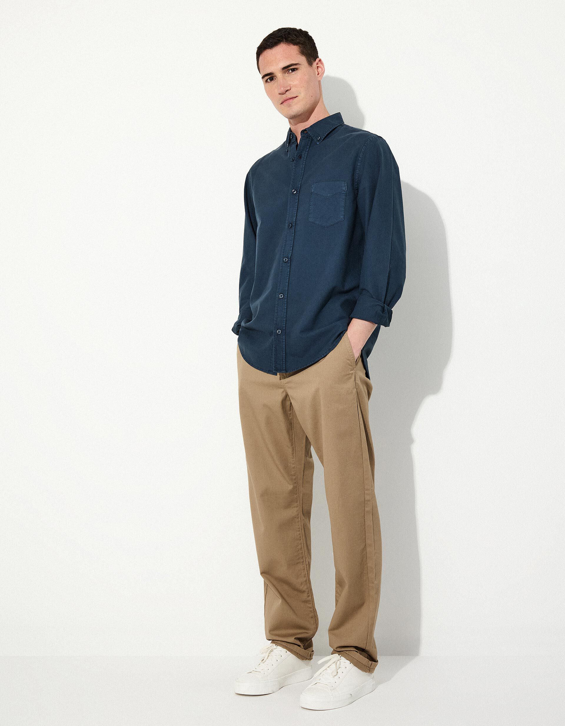 Comprar Online Regular Fit Twill Trousers, Men, Beige