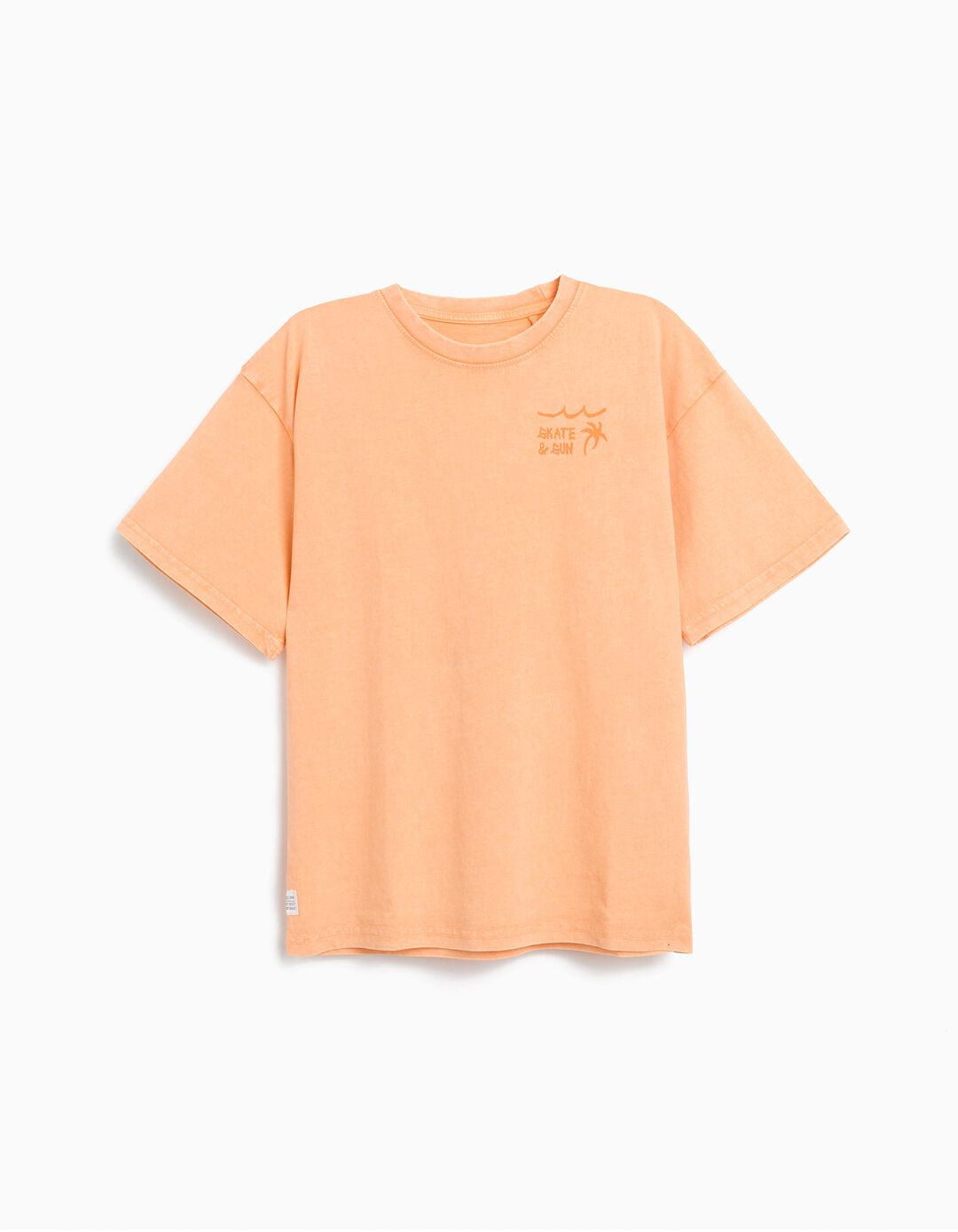 T-shirt Loose, Menino, Laranja Claro