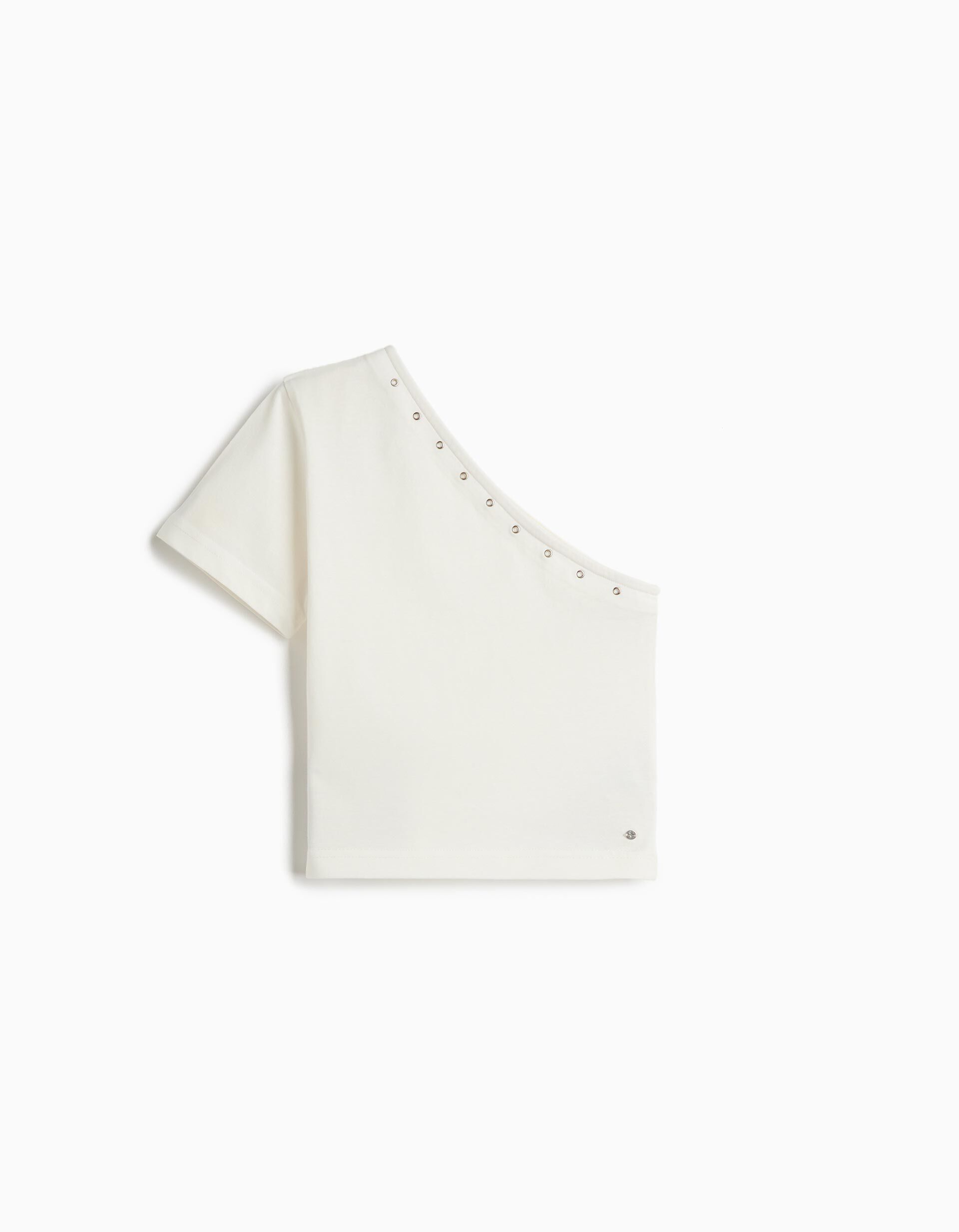 Comprar Online T-shirt Assim&eacute;trica, Menina, Branco