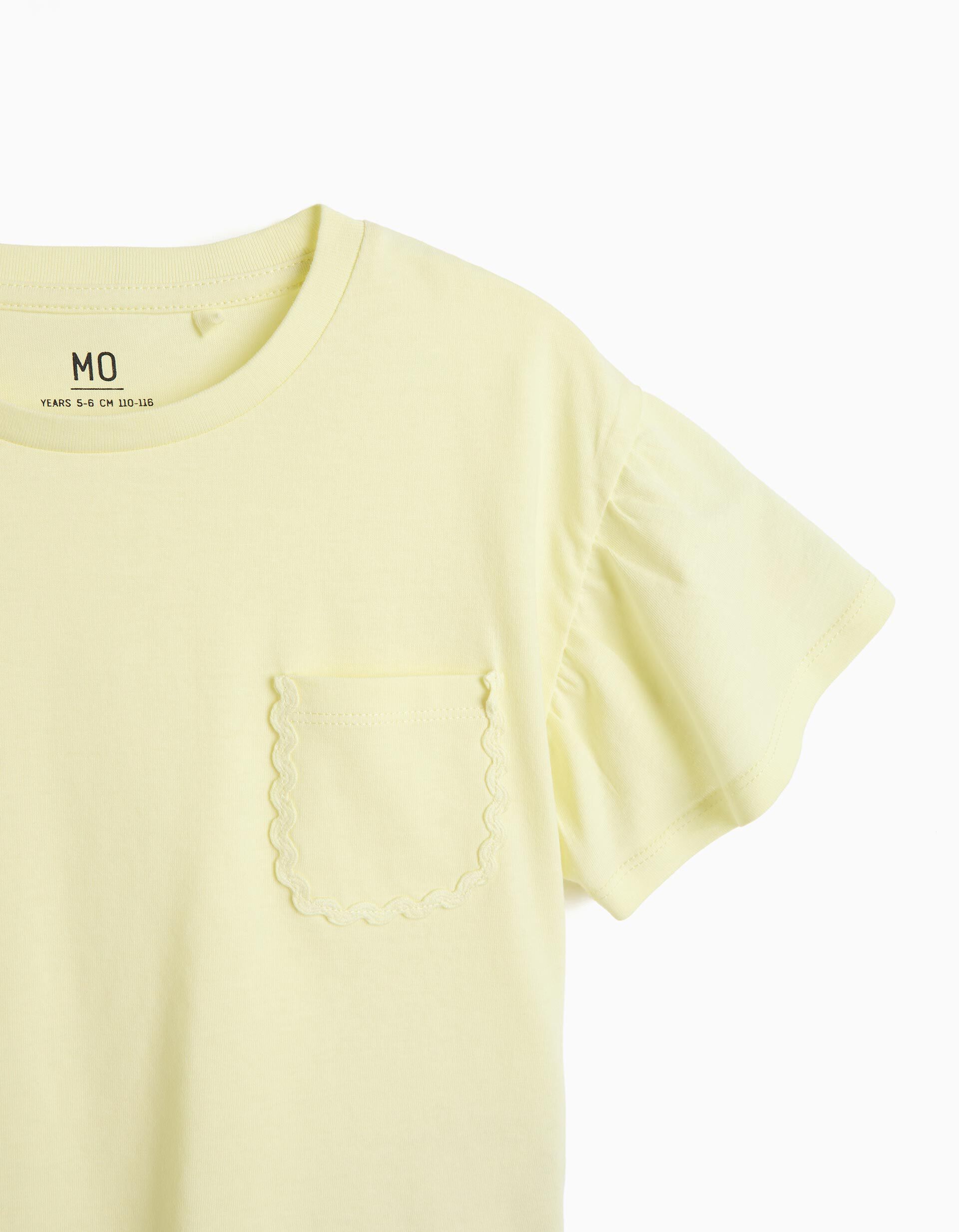Comprar Online T-shirt com Bolso, Menina, Amarelo
