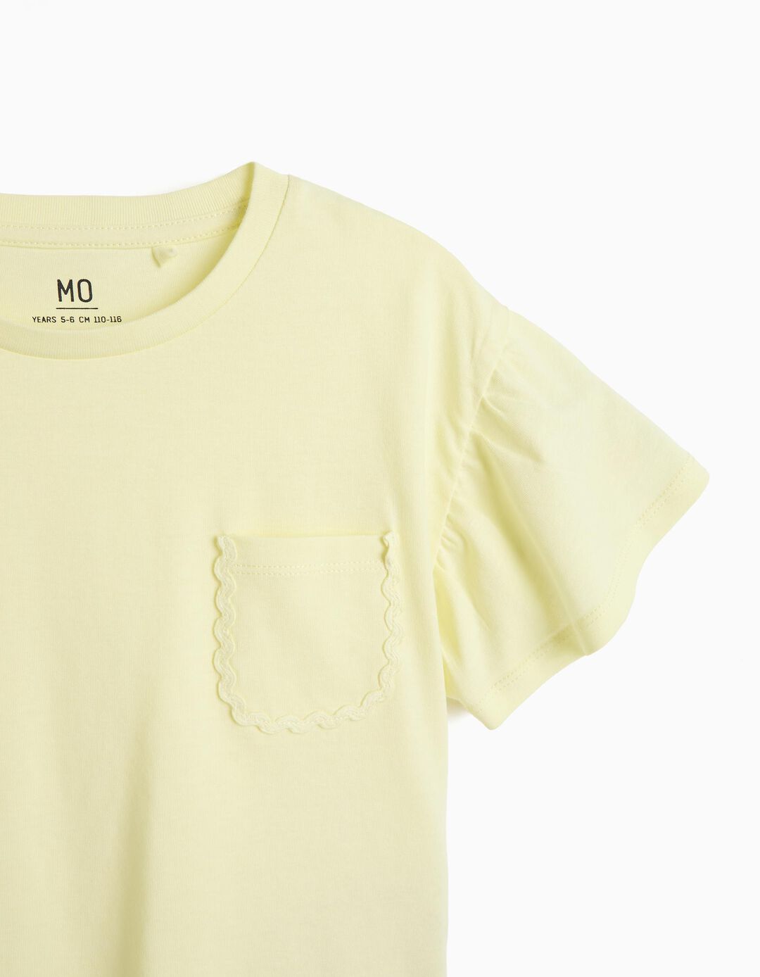 T-shirt com Bolso, Menina, Amarelo