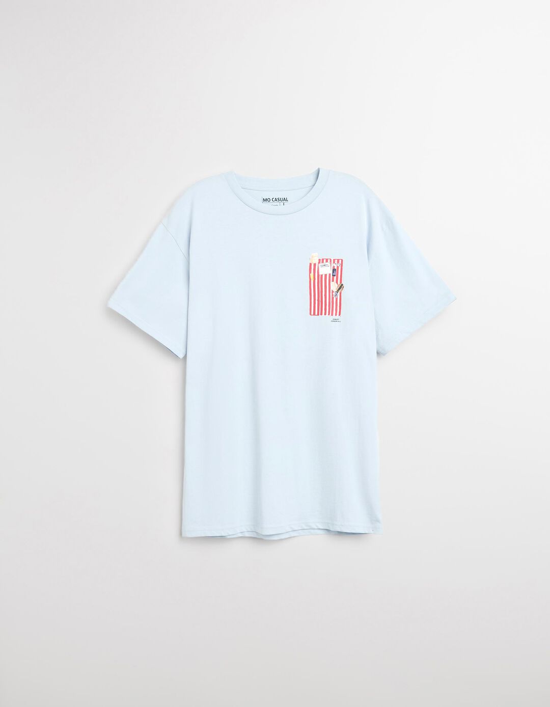 T-shirt Jersey Print, Homem, Azul Claro