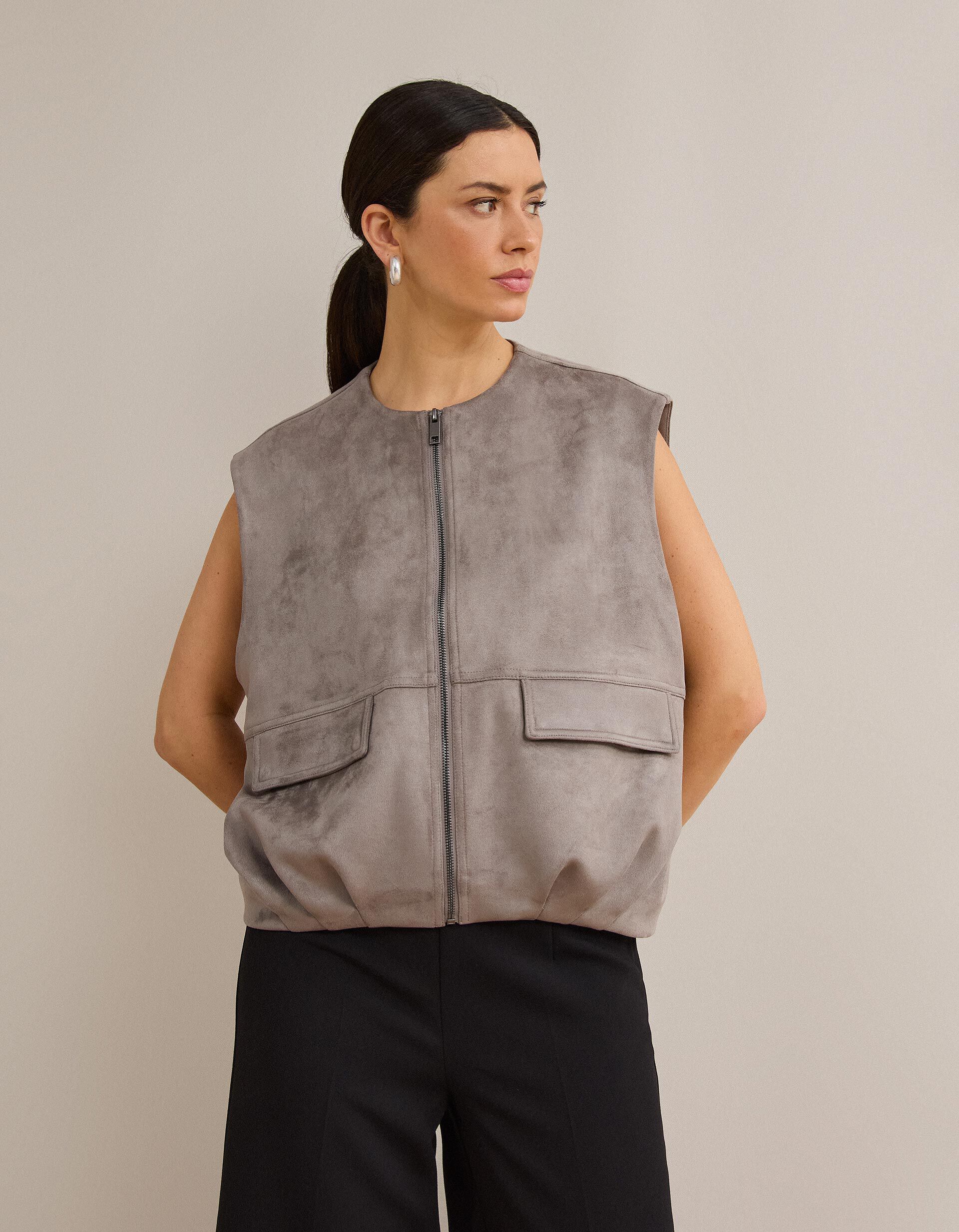 Comprar Online Colete, Mulher, Cinzento 
