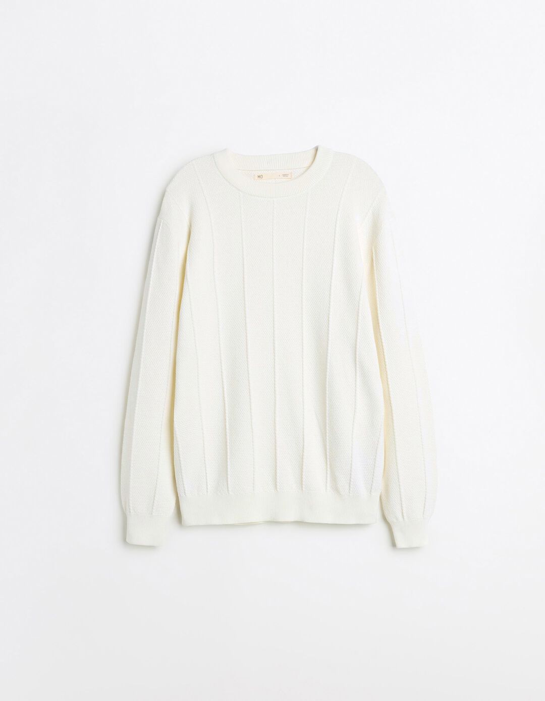 Camisola de Malha Jacquard, Homem, Cru