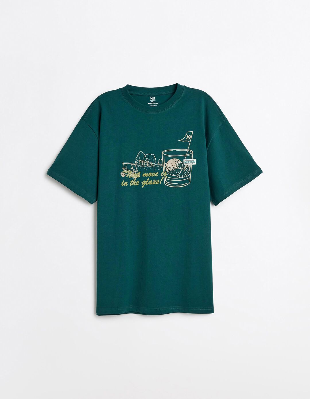 T-shirt Jersey Estampada, Homem, Verde Escuro