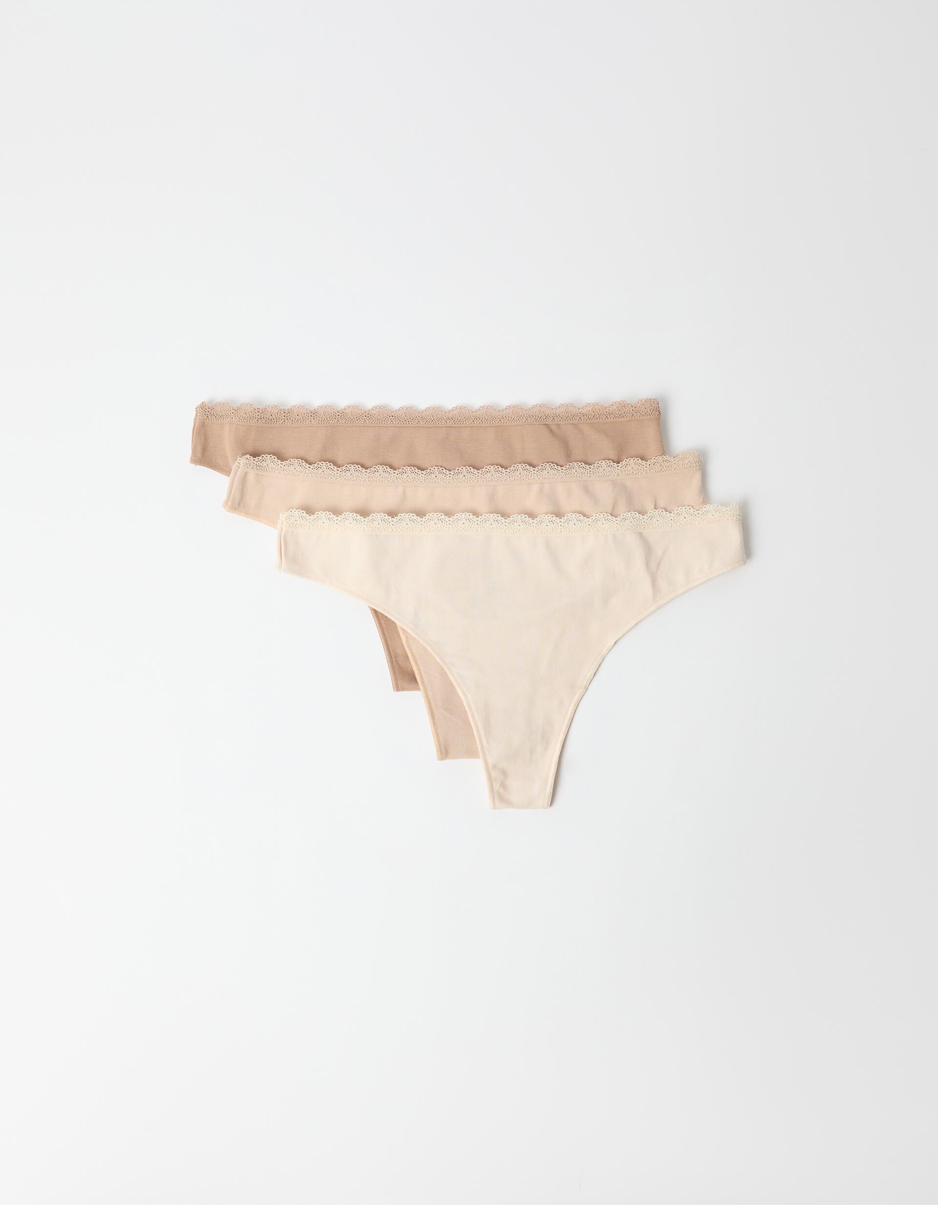 Comprar Online Pack 3 Cuecas Tanga, Mulher, Bege 
