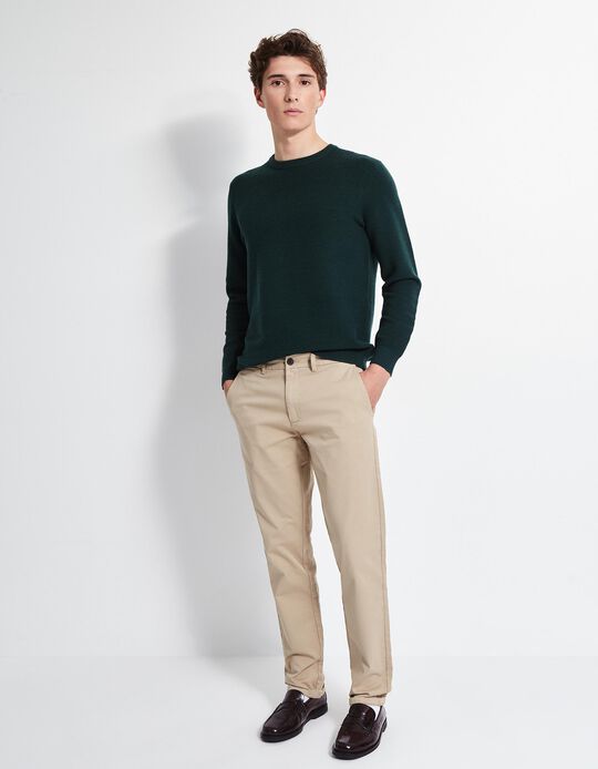 Comprar Online Calças Chino Slim, Homem, Bege
