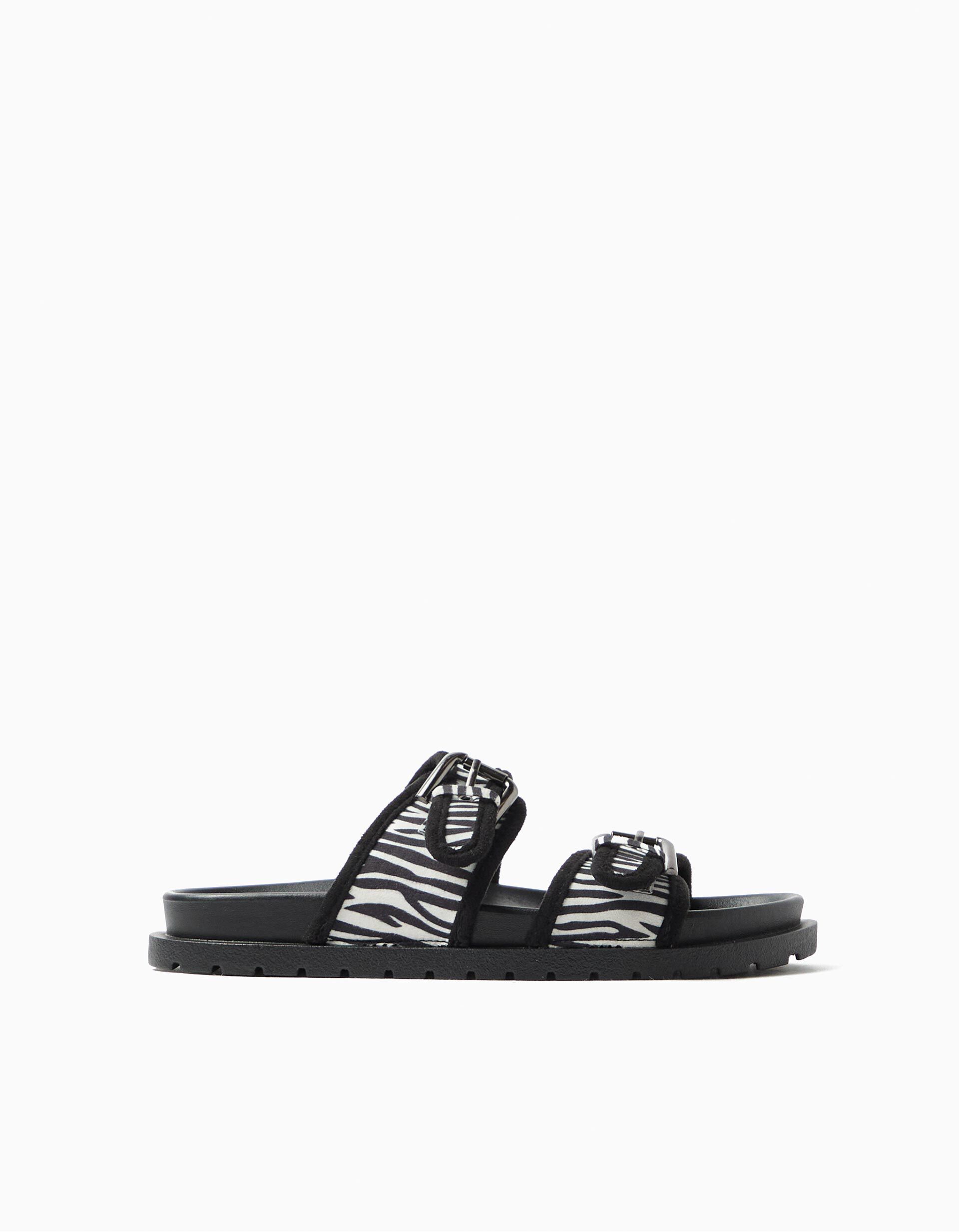 Comprar Online Sand&aacute;lias Animal Print, Menina, Preto