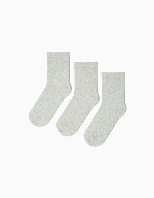Comprar Online Pack 3 Pares de Meias, Criança, Cinzento Claro