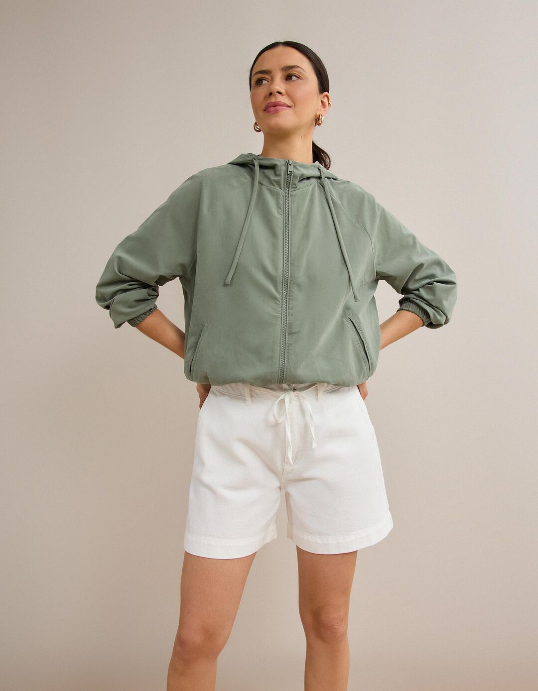 Parka Com Capuz, Mulher, Verde Claro