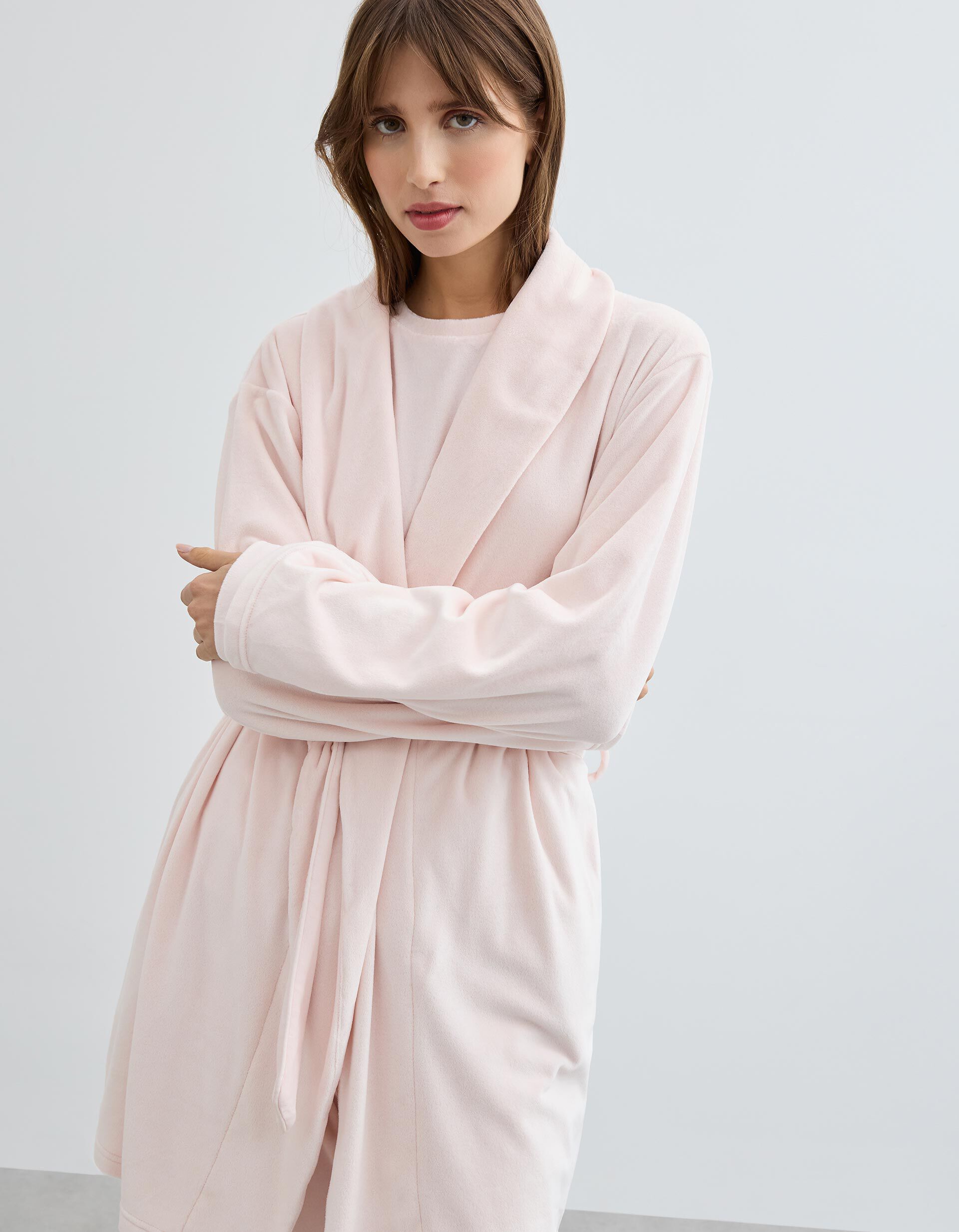 Comprar Online Robe em Veludo, Mulher, Rosa Claro