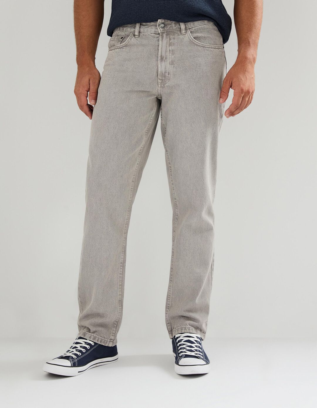 Calças 'Relaxed Fit', Homem, Cinzento