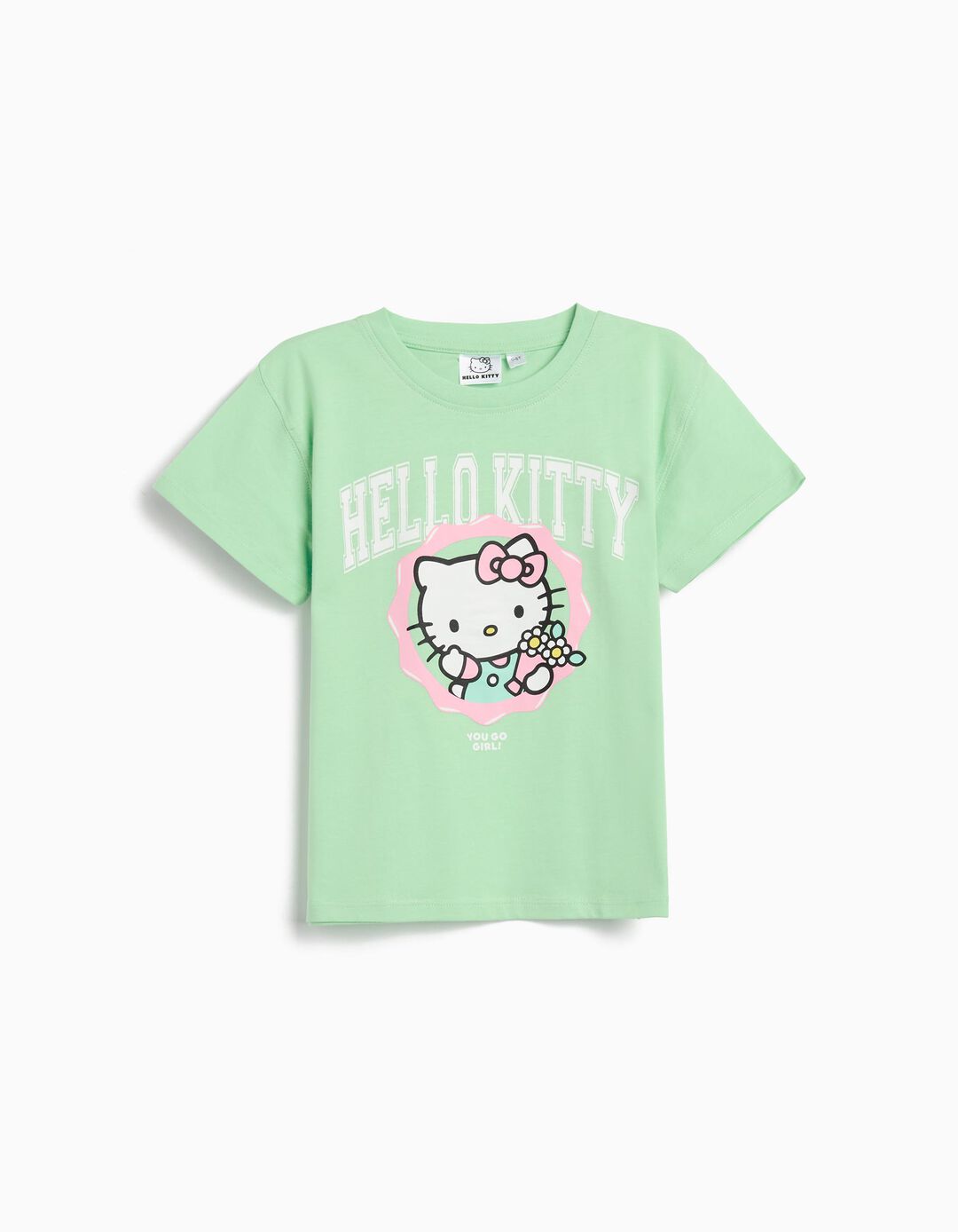 T-shirt 'Hello Kitty', Menina, Verde Claro