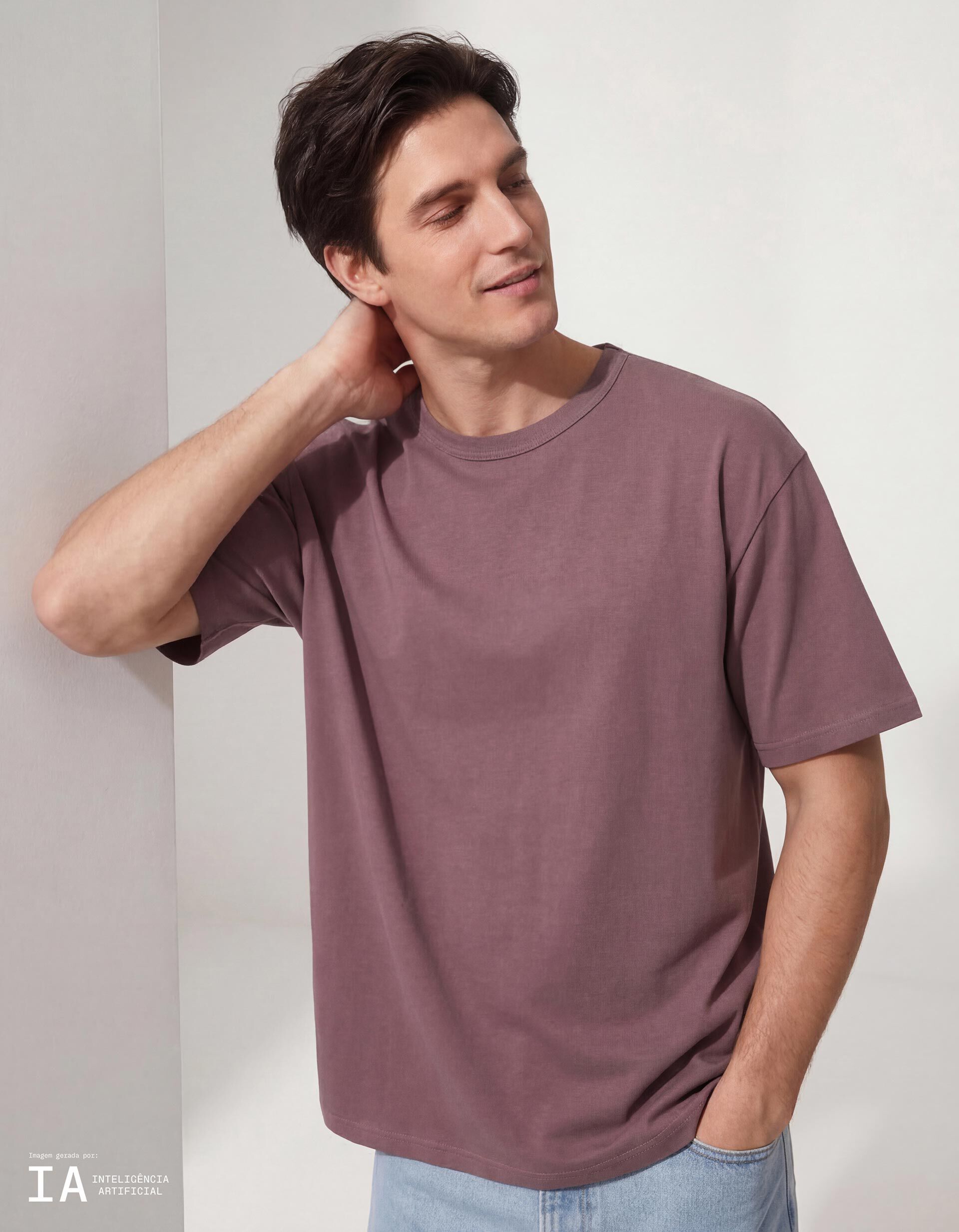 Comprar Online T-shirt Heavy Jersey, Homem, Rosa Escuro