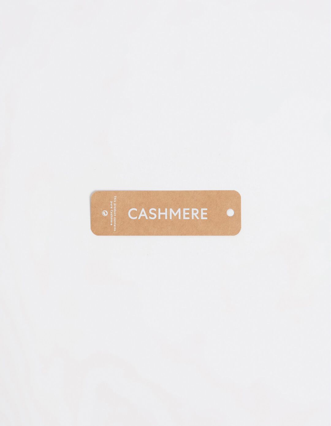 Camisola Mistura de Caxemira Decote em V, Homem, Bege
