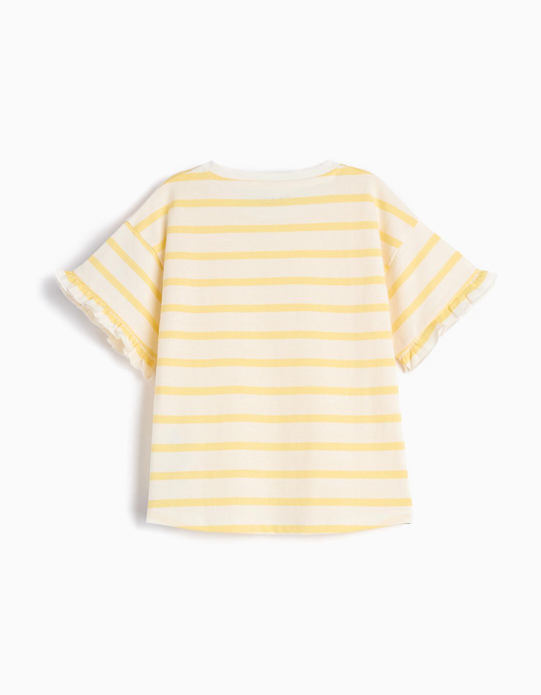 T-shirt Riscas, Menina, Amarelo