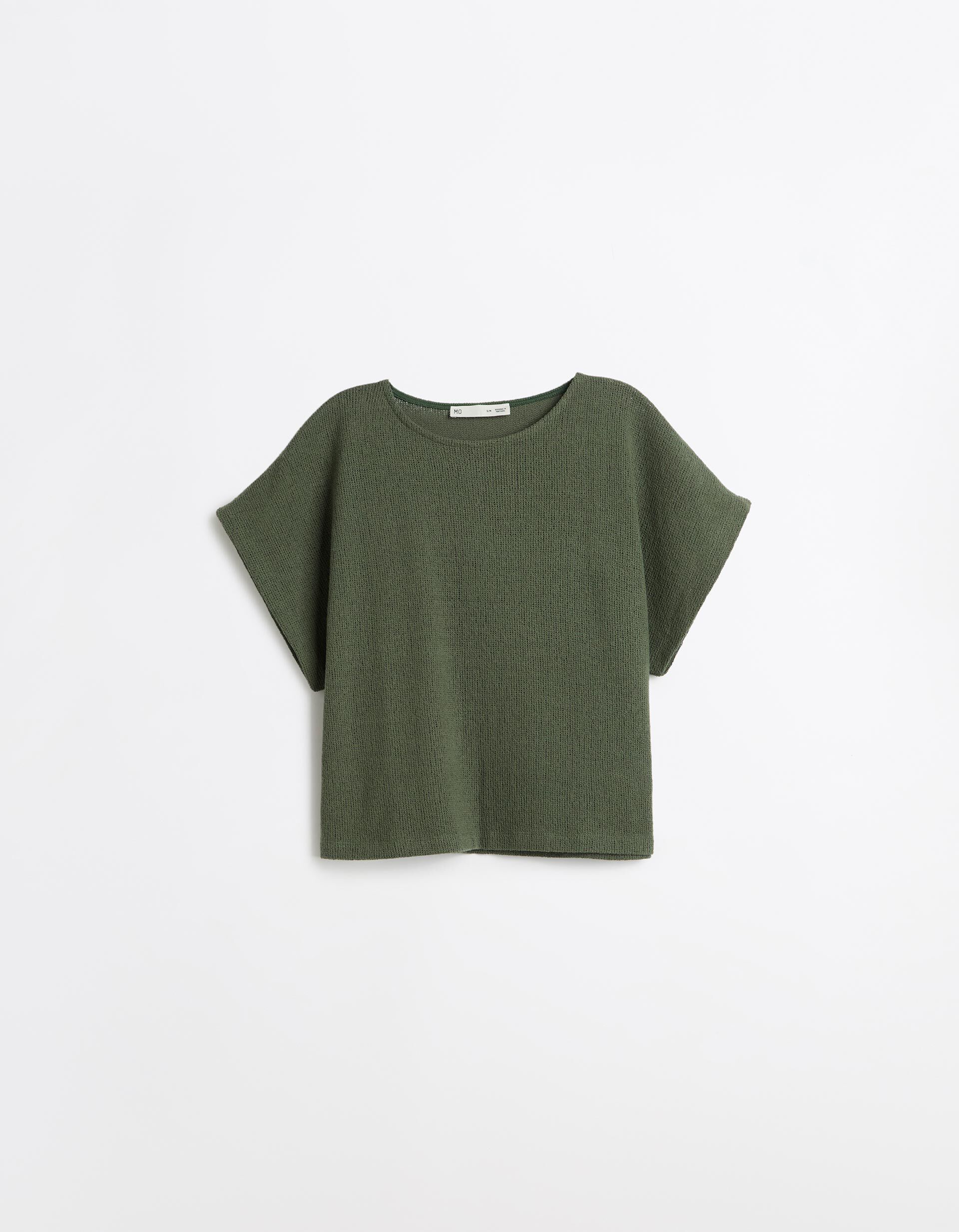 Comprar Online T-shirt Em Malha R&uacute;stica, Mulher, Verde Escuro