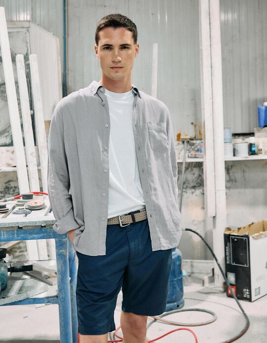 Comprar Online Camisa com Linho, Homem, Verde Claro 