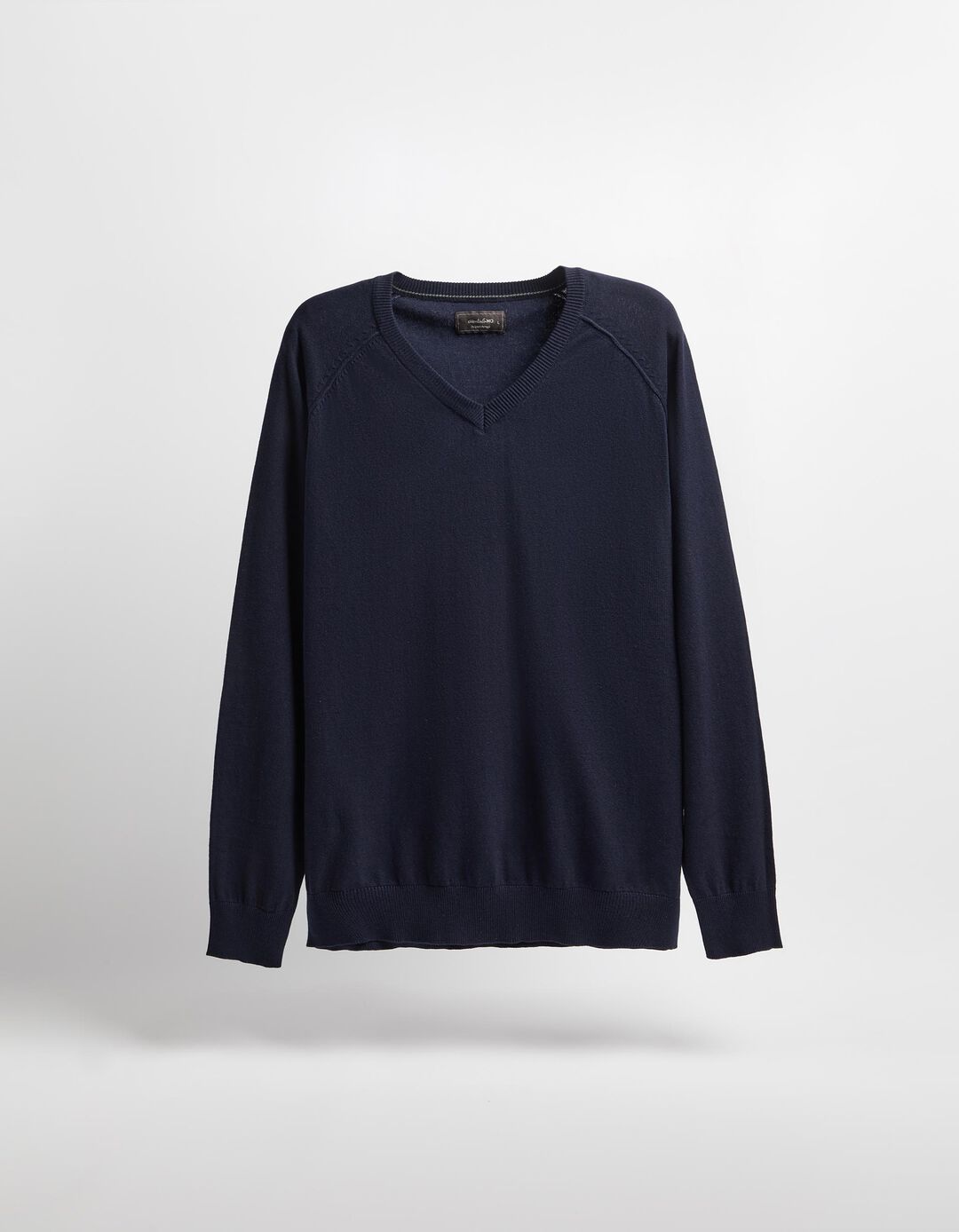 Camisola de Malha Decote em V, Homem, Azul Escuro