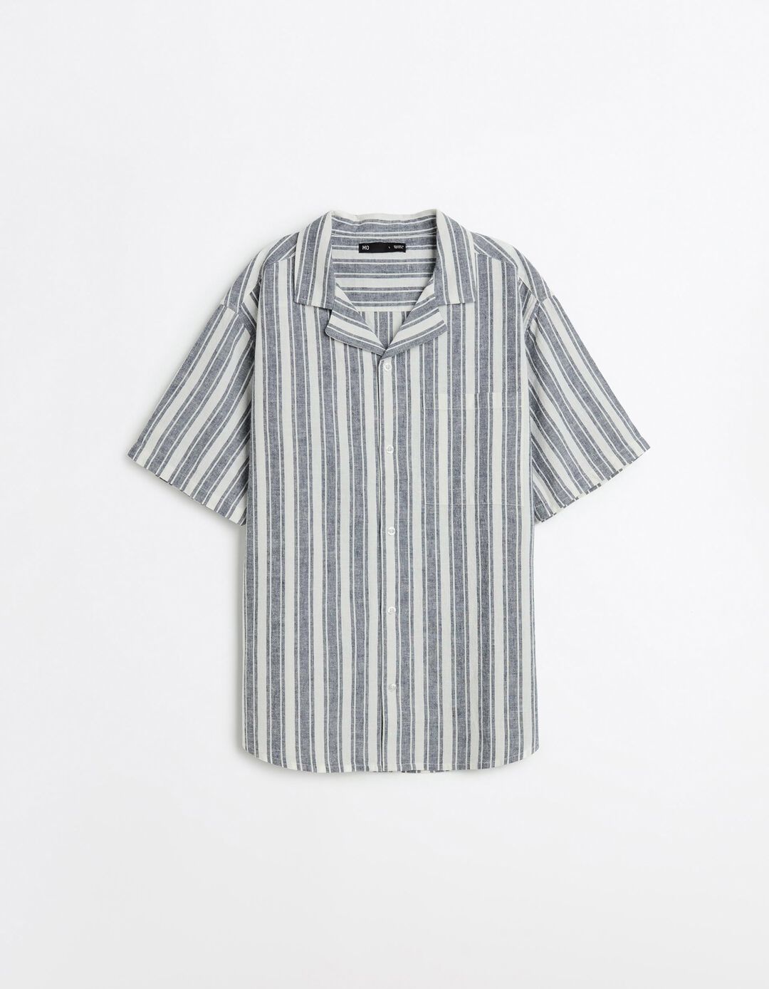 Camisa Resort com Linho, Homem, Azul Escuro