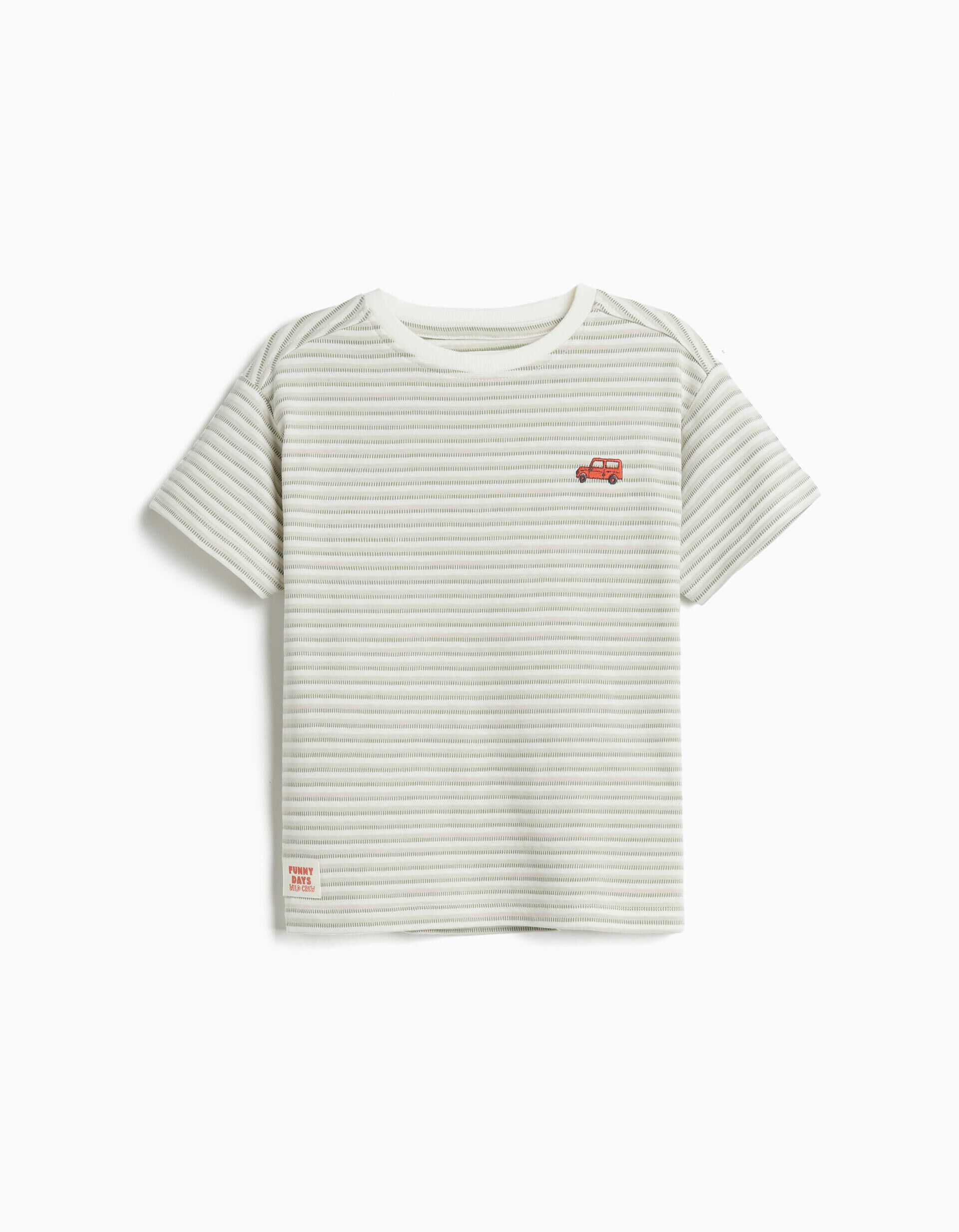 Comprar Online T-shirt &agrave;s Riscas, Menino, Verde Escuro