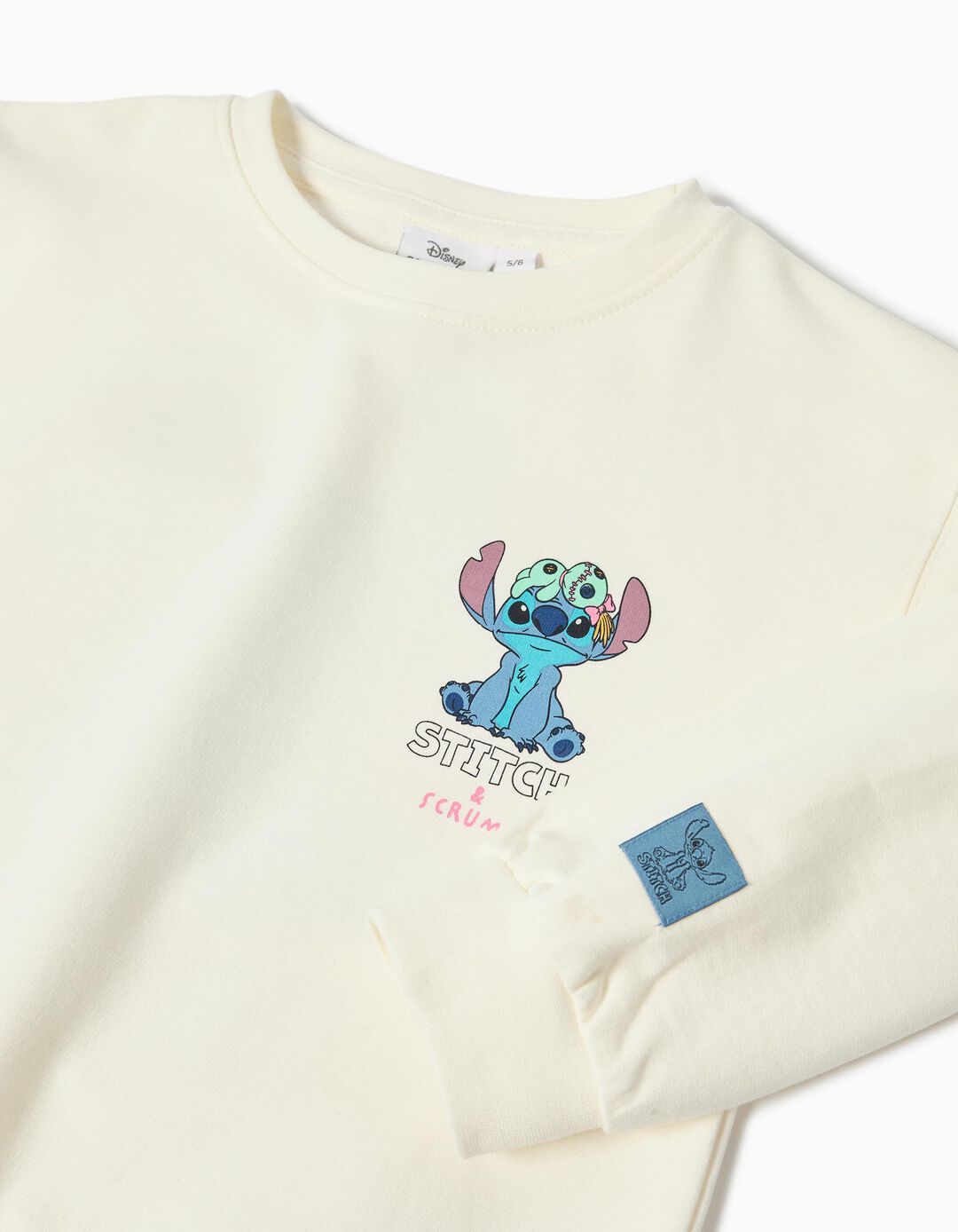 Sweatshirt de Felpa 'Stitch', Menina, Branco
