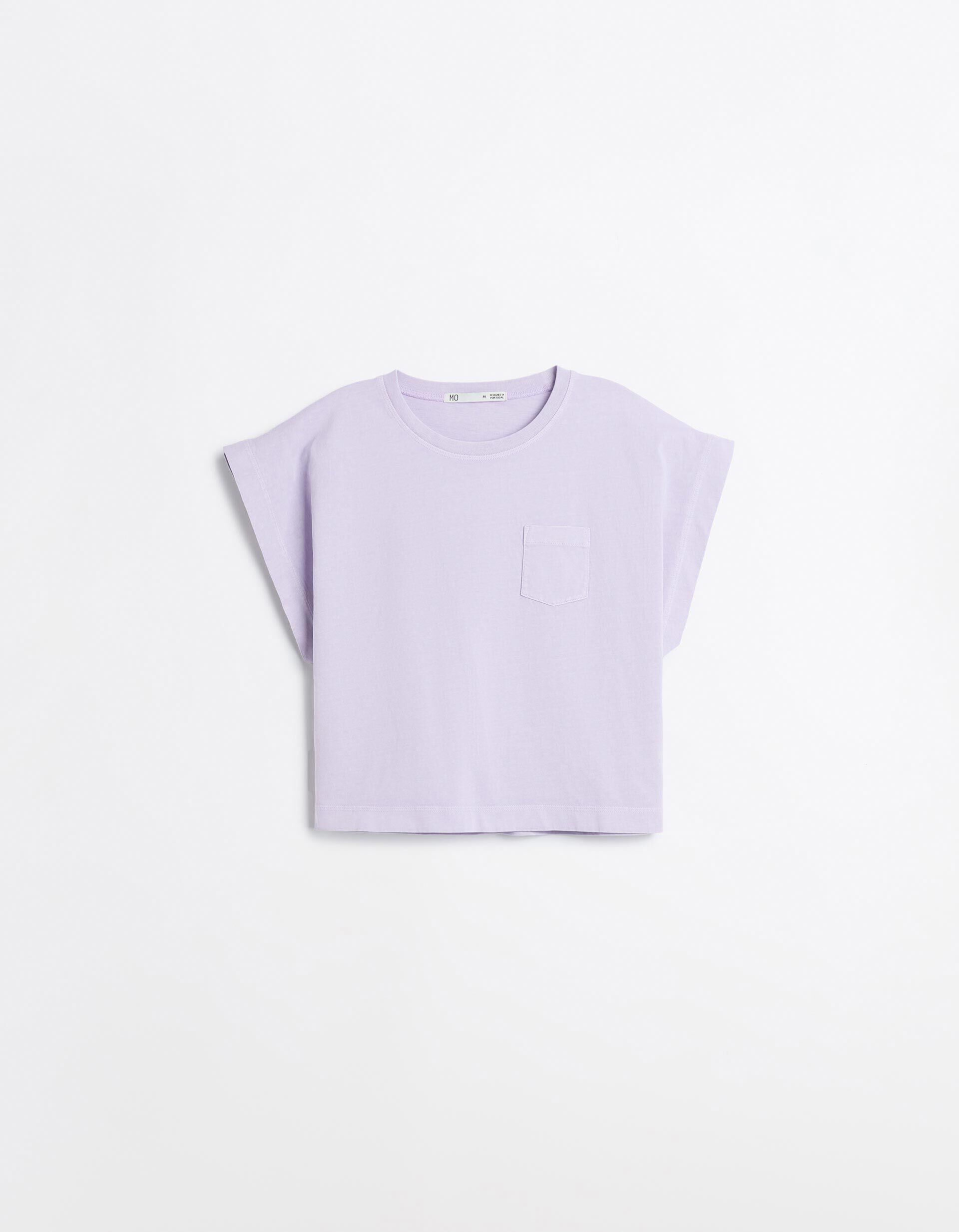 Comprar Online T-shirt Com Bolso, Mulher, Roxo Claro